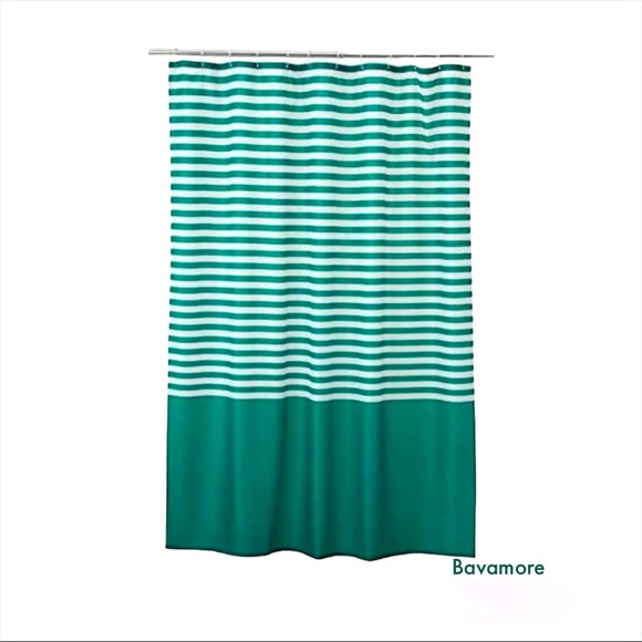 IKEA Bath Ikea Shower Curtain Dark Green White 7x71 Brand New
